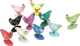 CHH Chicken Markers for Mexican Train Dominoes – 10 Assorted Color Game Pieces – Fun Accessory Set for Family Game Night – Domino Train Marker Tokens