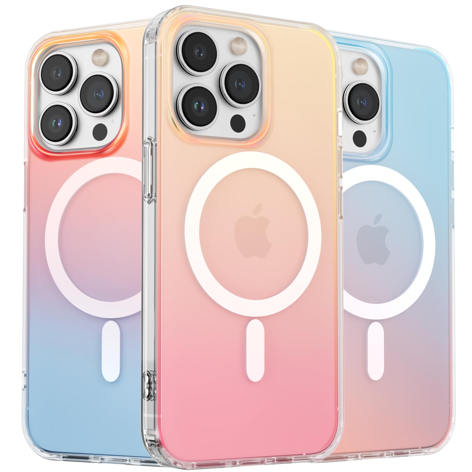 ORNARTO for iPhone 13 Pro Case,Iridescent Gradient,Shockproof Cover-Sunset