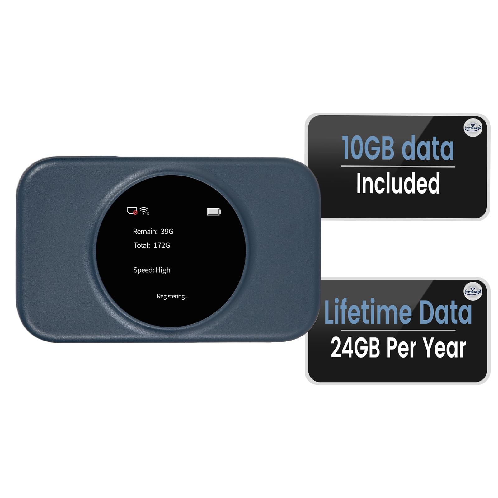 Statelinker S2 Portable WiFi Hotspot,10GB Free USA Data 4g LTE Mobile MiFi | No 
