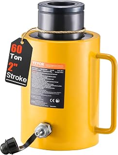 Vevor 60T 2 Inch Hydraulic Cylinder Jack Hollow Single Acting Hydraulic Ram Cylinder 50mm Hydraulic Lifting Cylinders for Riggers Fabricators (60T 2 Inch Hollow): Industrial & Scientific