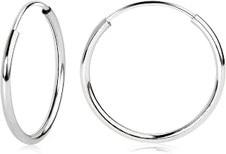Olivia's Collection 14k White or Yellow Gold Lightweight Endless Hoop Earrings, Gold Thin Hoop Earrings, Cartilage Helix, Tragus Earrings