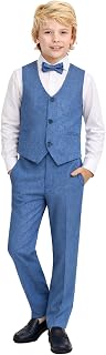 Lilax Boys Formal Suit 4 Piece Vest, Pants and Tie Dresswear Suit Set