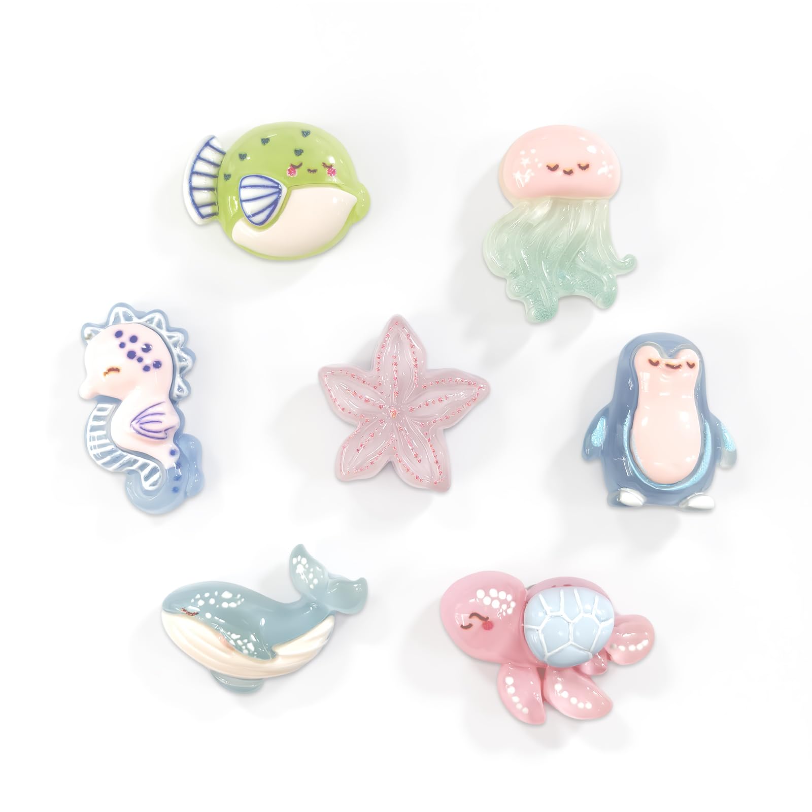YAKAUEI 7 Pcs Ocean Animal-Themed Fridge Magnets, Small Size | Cute and Compact 