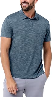 INTO THE AM Indigo Performance Dri Fit Polo Shirts for Men S-4XL - Tactical Quick Dry Athletic Sports Collar Work Shirts