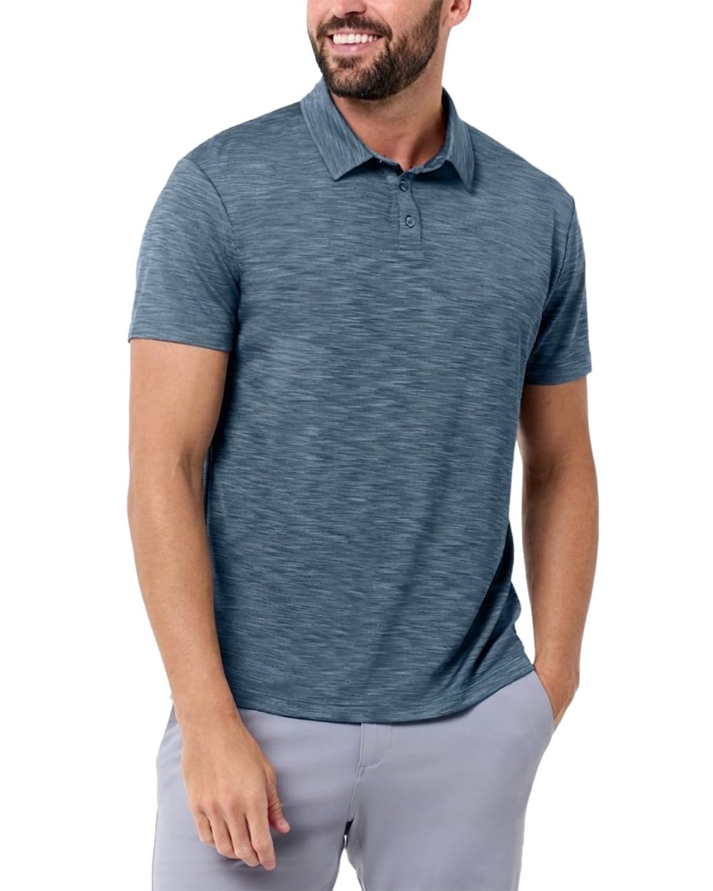 INTO THE AM Indigo Performance Dri Fit Polo Shirts for Men S-4XL - Tactical Quic