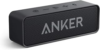 Anker Soundcore Bluetooth Speaker (Renewed), Upgraded Version with 24-Hour Playtime, Stereo Sound, BassUp Technology, 66 ft Wireless Range, Built-in Microphone