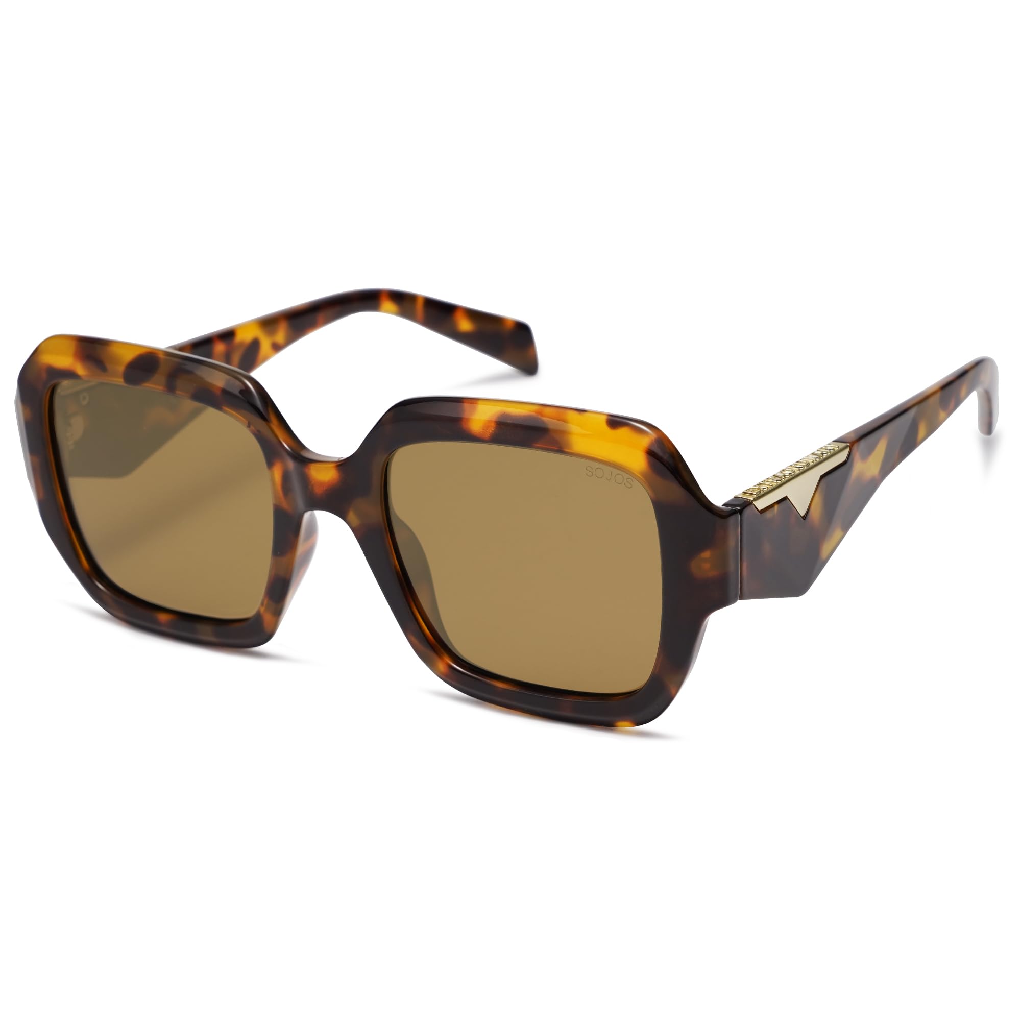SOJOS Lentes de sol polarizados cuadrados de moda para mujeres y hombres, lentes