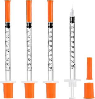 Syringes 31G U-100 5/16" 1ml/cc, 30 Piece, Disposable Syringe, Lab Supplies | 5/16"(8mm) 1ml/cc, Individual Packed Syringes, Lab Supplies