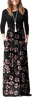 GRECERELLE Maxi Long Dress for Women Empire Waist Fall Casual Dresses