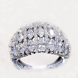 Luxury Women's Marquise Cut Zirconia Ring for Wedding Ceremony Party