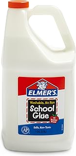 Elmer's White Liquid School Glue, 1 Gallon, Safe, Washable, 1 Count, - #1 Teacher Brand, Bulk Arts & Crafts, Projects, Classroom Supplies, Great for Making Slime