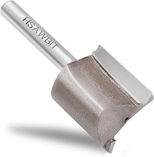 hsawbit Straight 2-Flute Router Cutter, 1/4 Inch Shank, 18mm Cut Diameter & 30mm Cut Length, Flush Trim Router Bit for Woodworking