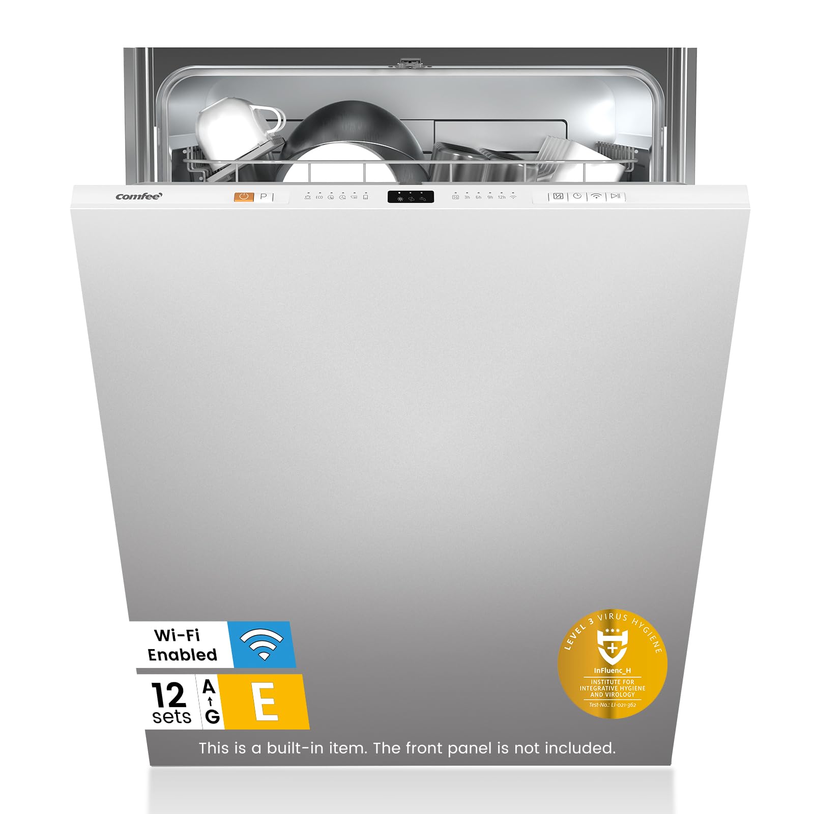 COMFEE' Fully Integrated Dishwasher, 12 Place Settings, 60cm | Cloud Wash, Extra