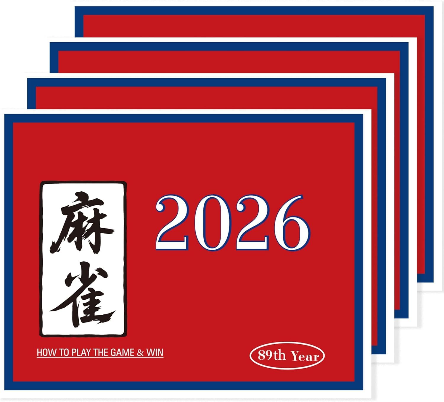 OWOOSNI 4PCS Large Print Mahjong Rules and Hands Reference Cards 2026 – Clear Am