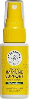 Beekeeper's Naturals Propolis Throat Spray for Daily Immune Support, 1 oz | 95% Bee Propolis Extract, Natural Immune Support & Sore Throat Relief, Antioxidants, Keto, Paleo, Gluten-Free