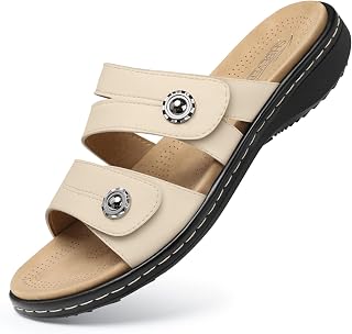 SHIBEVER Women Dressy Flat Sandals: Comfortable Arch Support Sandal