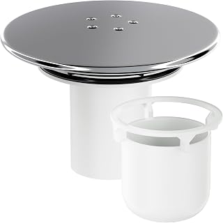 HNNHOME Shower Drain Cover Replacement, Chrome Shower Trap Cover, Removable Top Fitting Cap Parts, 90mm/115mm Shower Plughole Cover, Fast Flow Shower Tray Waste (White)