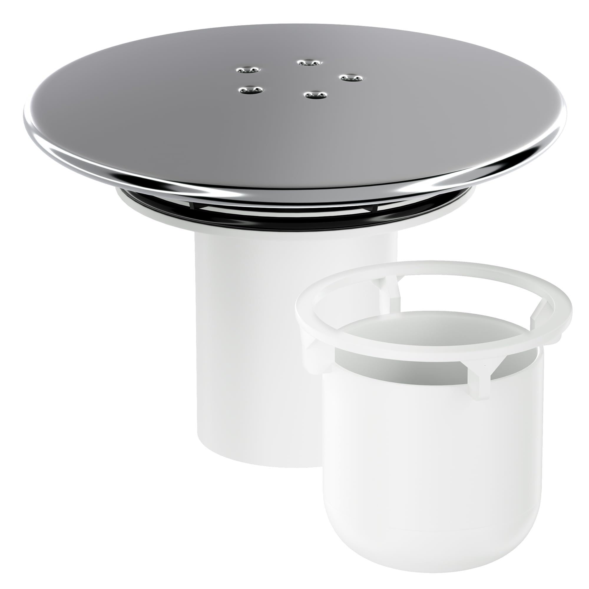 HNNHOME Shower Drain Cover Replacement, Chrome Shower Trap Cover, Removable Top 