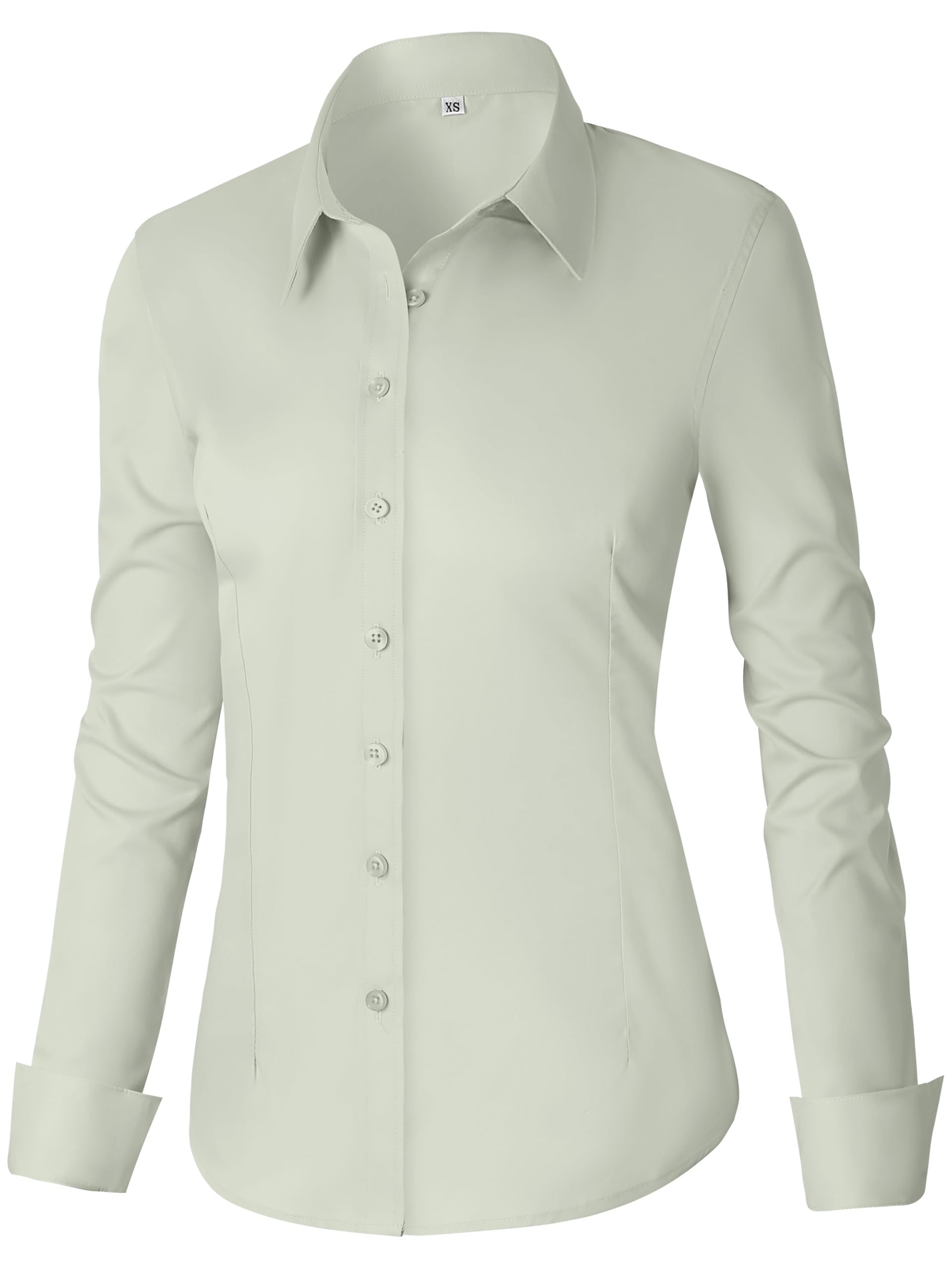 CUNLIN Women's Cotton Button Down Shirt Long Sleeve Formal Dress Work Blouse