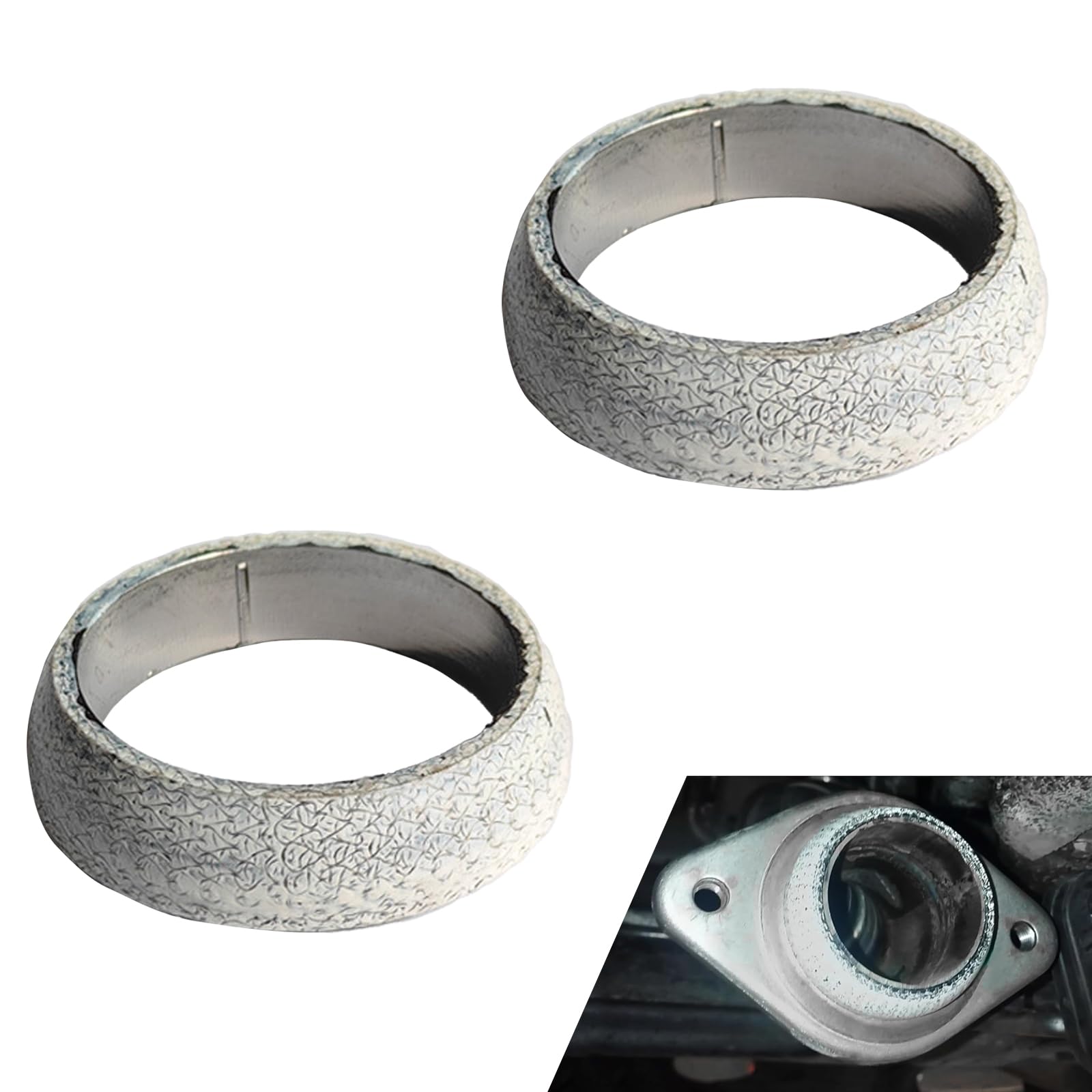Zikefest 2PCS Exhaust Manifold Gasket, 2.56inch Sealed Exhaust Manifold Gasket, 