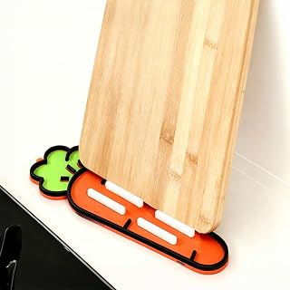 Silicone Sink Mat Carrot Shape Kitchen Sink Mat for Countertop Faucet Kitchen Dish Drying Mat for Home 8.5 x 2.8 Inches (Orange)