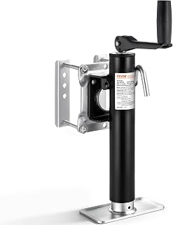 VEVOR Trailer Jack, 2000 lbs Dynamic Load, Heavy Duty Swivel Bolt-On Jack | Suitable for RV, Horse, Utility, and Yacht Trailers, 10-inch Lift, Jack Stand with Handle, Easy Installation, Carbon Steel