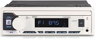 Pyle Marine Radio Single DIN Receiver – Bluetooth Wireless Streaming, AM/FM Tuner, USB/AUX MP3 Playback, Hands-Free Calling, Remote Control, RGB Buttons, Splash-Resistant Stereo Upgrade