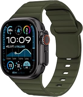 Sport Strap for Apple Watch Ultra/2 49mm 46mm 45mm 44mm 42mm 41mm 40mm 38mm iWatch Strap Unisex Waterproof Soft Silicone Band for Apple Watch Series 10 9 8 7 6 5 4 3 SE 2nd 40 44 45mm