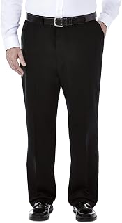 Haggar Men's Work to Weekend Hidden Expandable Waist No Iron Flat Front Pant