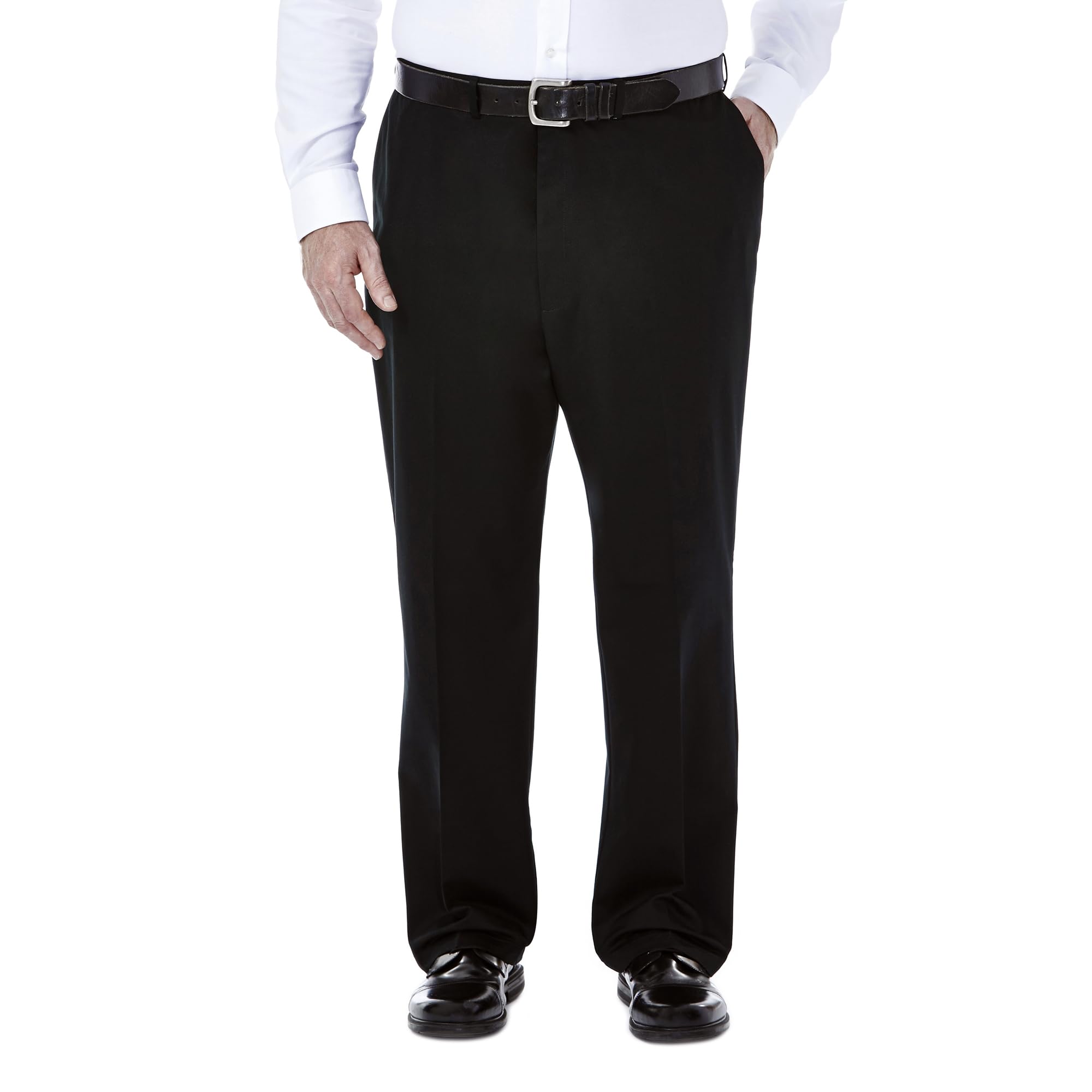 Haggar Men's Work to Weekend Hidden Expandable Waist No Iron Flat Front Pant
