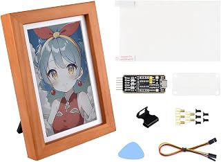 Waveshare 7.3inch E6 Full Color E-Paper with Solid Wood Photo Frame, Compatible with Raspberry Pi Zero, Ultra-Long Standby, 800 × 480 Resolution, Without Batt