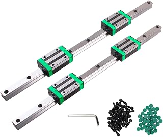 ANWOK Linear Guide Rail 2PCS HGR15-1000mm Linear Rail with 4PCS HGH15CA Bearing Block Set Slide Guideway Shaft Rod for DIY CNC Routers Lathes Mills