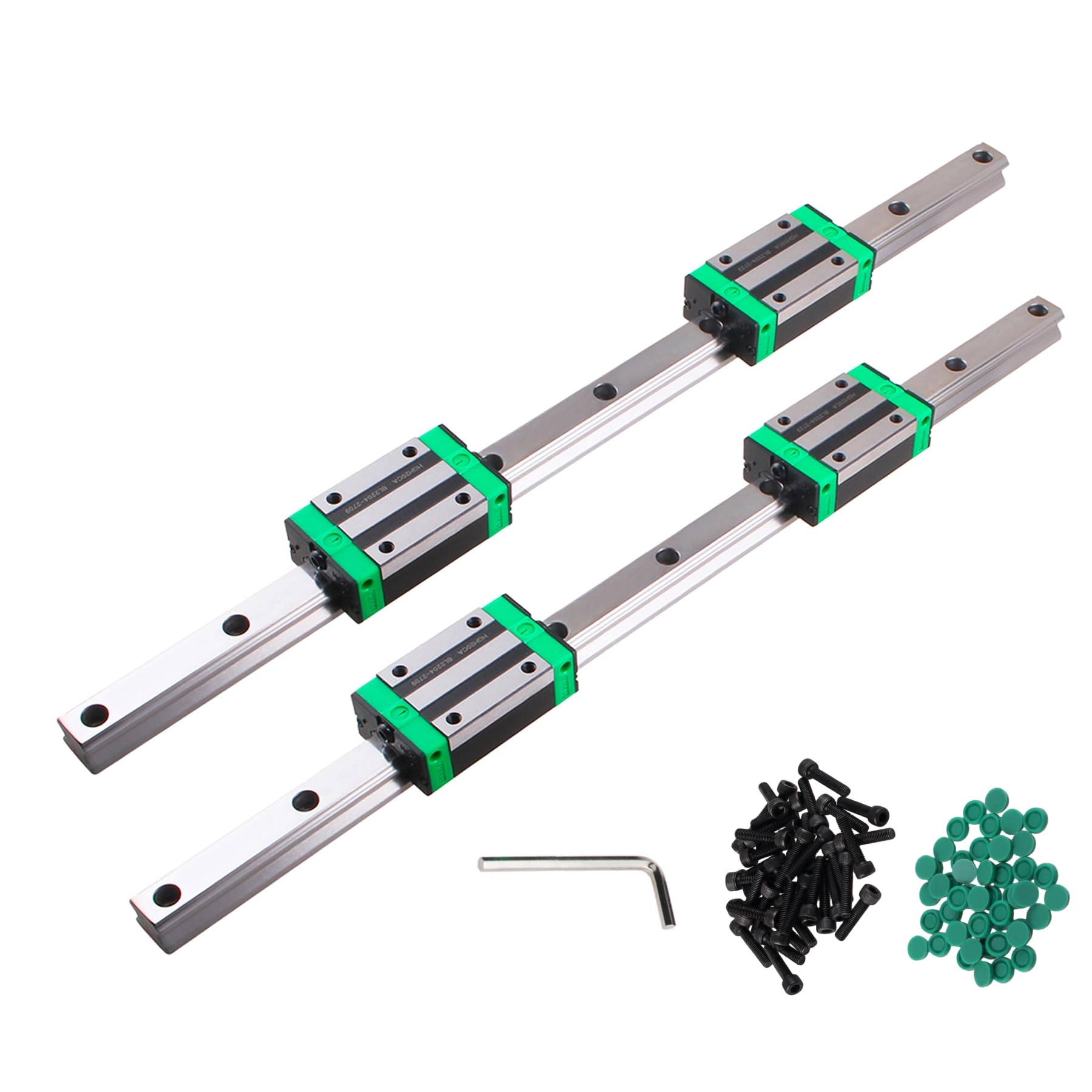 ANWOK Linear Guide Rail 2PCS HGR15-1000mm Linear Rail with 4PCS HGH15CA Bearing 