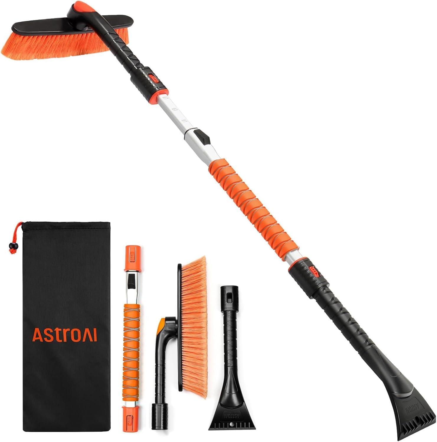 AstroAI 47.2" Extendable 360° Snow Brush for Car Ice Scraper Windshield | Snow R