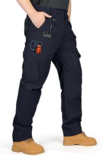 IGOLUMON Mens Work Trousers Mens Cargo Trousers Stretch Fit Multi-Pockets