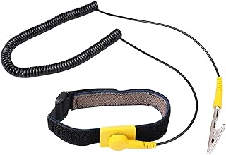 Anti Static Wrist Strap 11" Grounding Bracelet with Alligator Clip | Adjustable Anti Static Wristband with Extendable Cable Helps Reduce Static Buildup in Electronics Repair, Fits 6"–8.5" Wrist