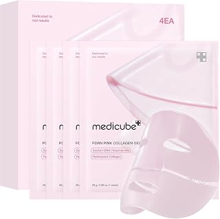 medicube Jelly Gel Mask with Salmon DNA PDRN Pink Collagen, 4EA | Overnight Face Mask for Glass Glow Skin - Elasticity, Hydrating, Firming and Moisturizing, Korean Skincare, 28g x 4ea