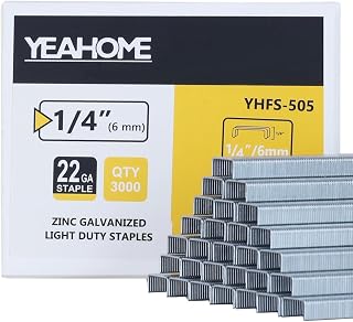 YEAHOME Light Duty Staples for Staple Gun, 3000 Counts 1/4-Inch JT21 Staples Standard Refill for Stapler, Suit for Upholstery, Crafts, General Repairs