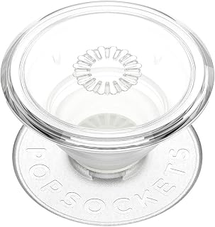 PopSockets Adhesive Phone Grip, Holder- Clear | Anti-Drop, Kickstand, Secure Comfortable Hold, Clear, Translucent, Phone & Tablet Accessory