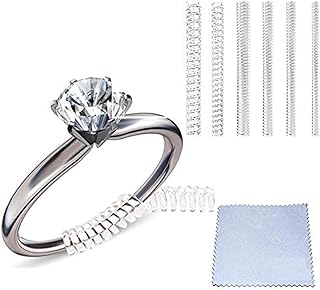 Eiito Ring Sizers for Loose Rings, 6 Sizes Fitter, Reduces Size by 0.5-1.5 | Invisible Ring Size Adjuster Spacers or Tightener, Ring Guards, Resizer make smaller Fit Almost Any Rings
