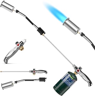 Propane Torch Weed Burner, 37in High Output Blow Torch, Detachable Long Arm | 3272°F Heavy Duty Burner; Control Valve, Ergonomic Grip for Weeding, Driveways, Stumps,Melting Ice,Roofing(Tank Not Included)