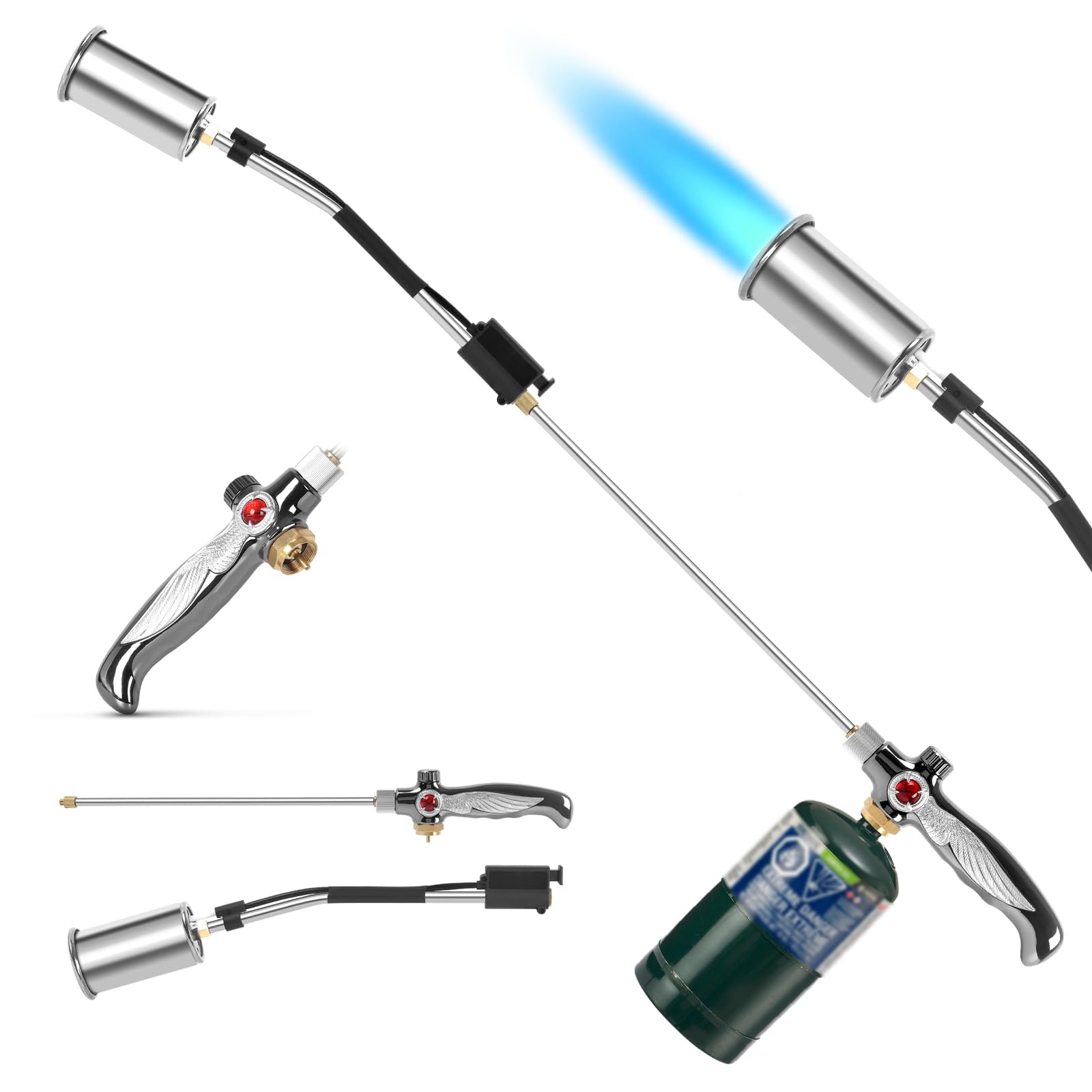 Propane Torch Weed Burner, 37in High Output Blow Torch, Detachable Long Arm | 32