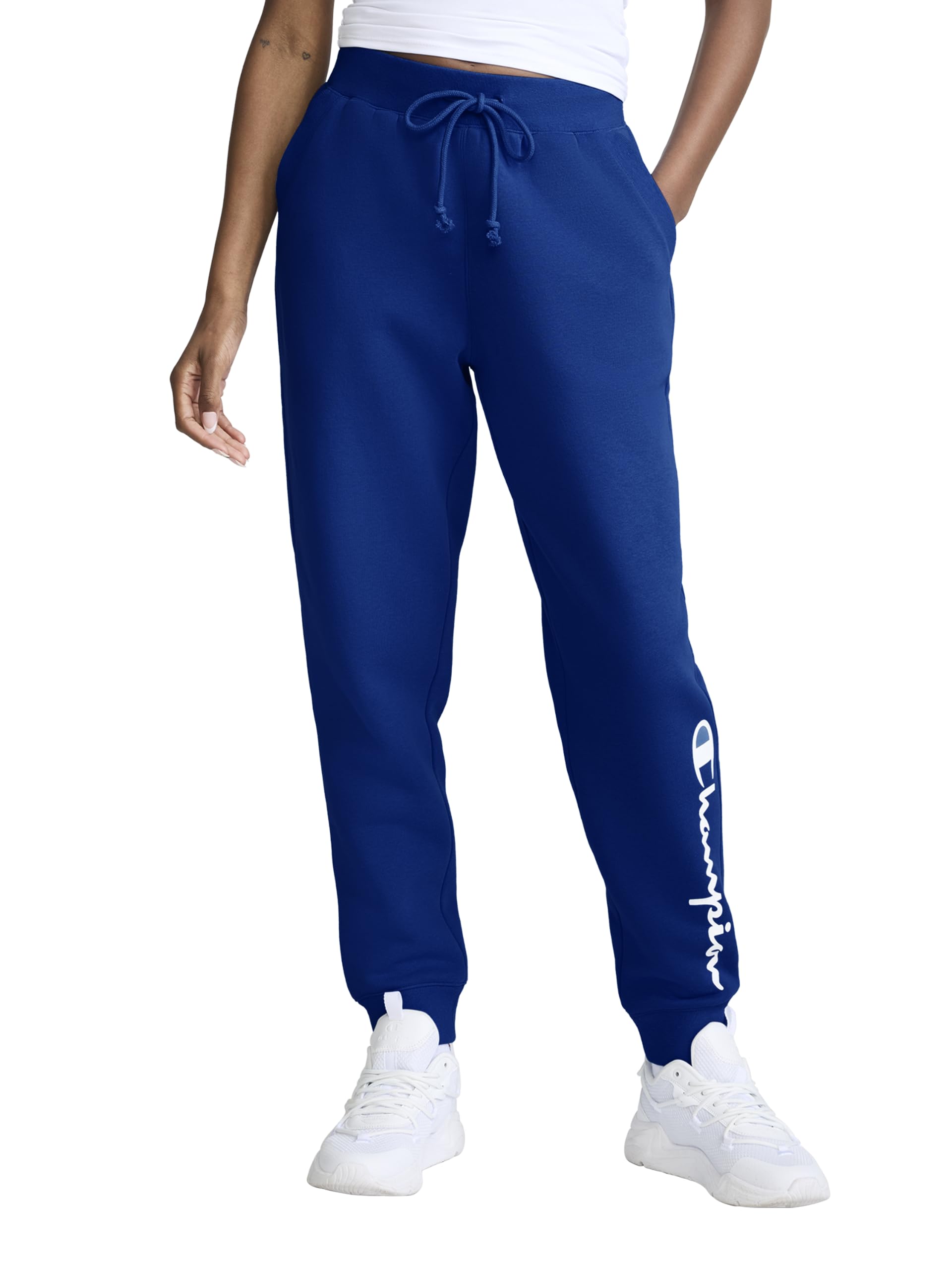 Champion Women's Powerblend Fleece Joggers, Classic Script Logo