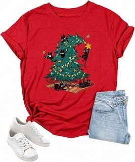 Cat Shirts for Women Black Cat Mom Shirt Cute Animal Graphic Tee Teen Funny Casual Short Sleeve Gift Tee Tops Clothes