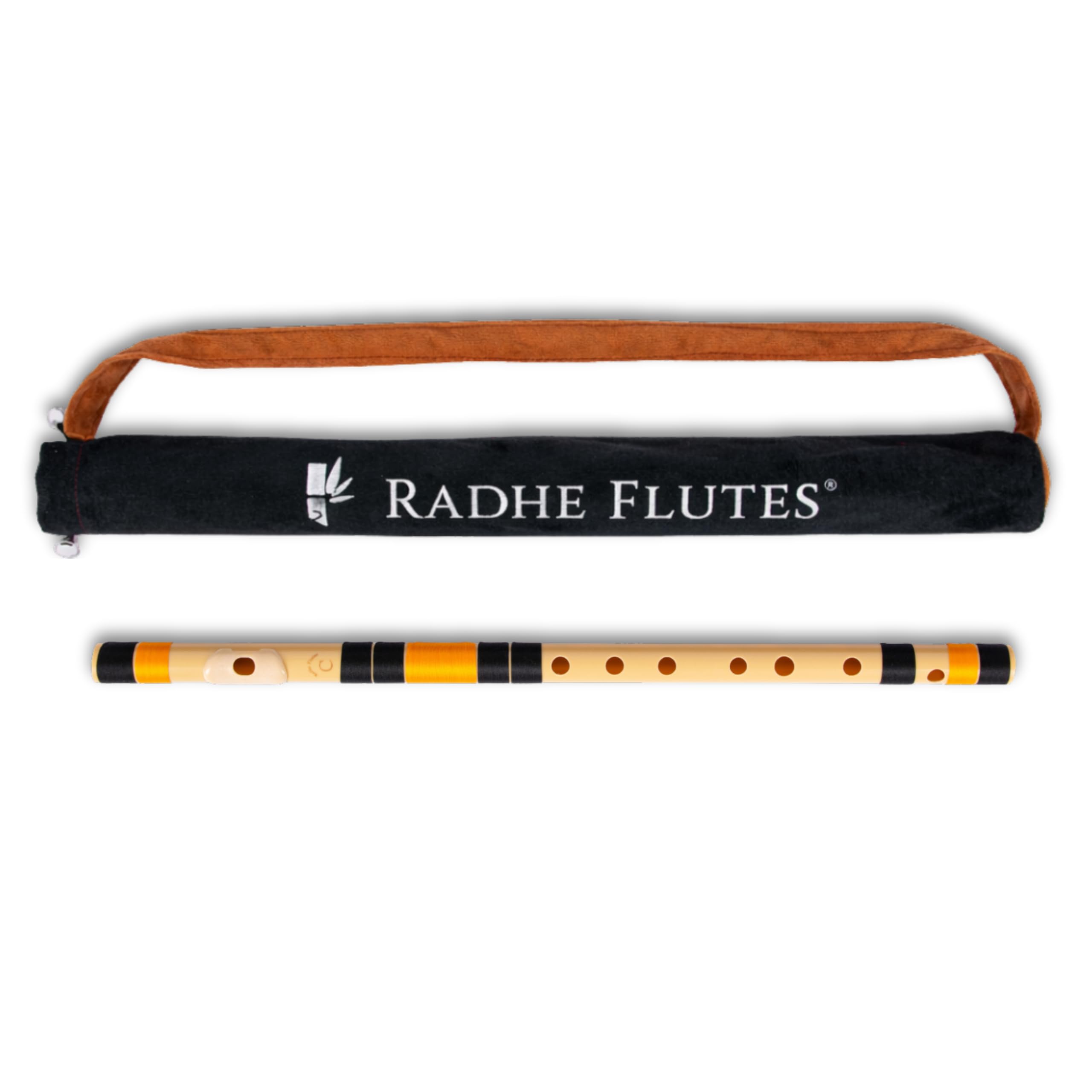 Radhe Flutes | PVC Fiber | C Natural | Right Handed | With Velvet Cover | Black 