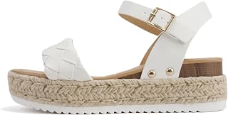 Soda Clip ~ Women's Open Toe Ankle Strap Platform Espadrille Sandal