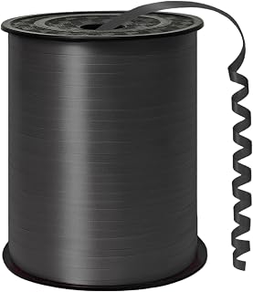 500 Yard Black Curling Ribbon Balloon Ribbon 1/5 Inch Ribbon for Crafts Gift Wrapping Balloon String Wedding Birthday Baby Shower Art Crafts Florist Flower Bows Christmas（Black）