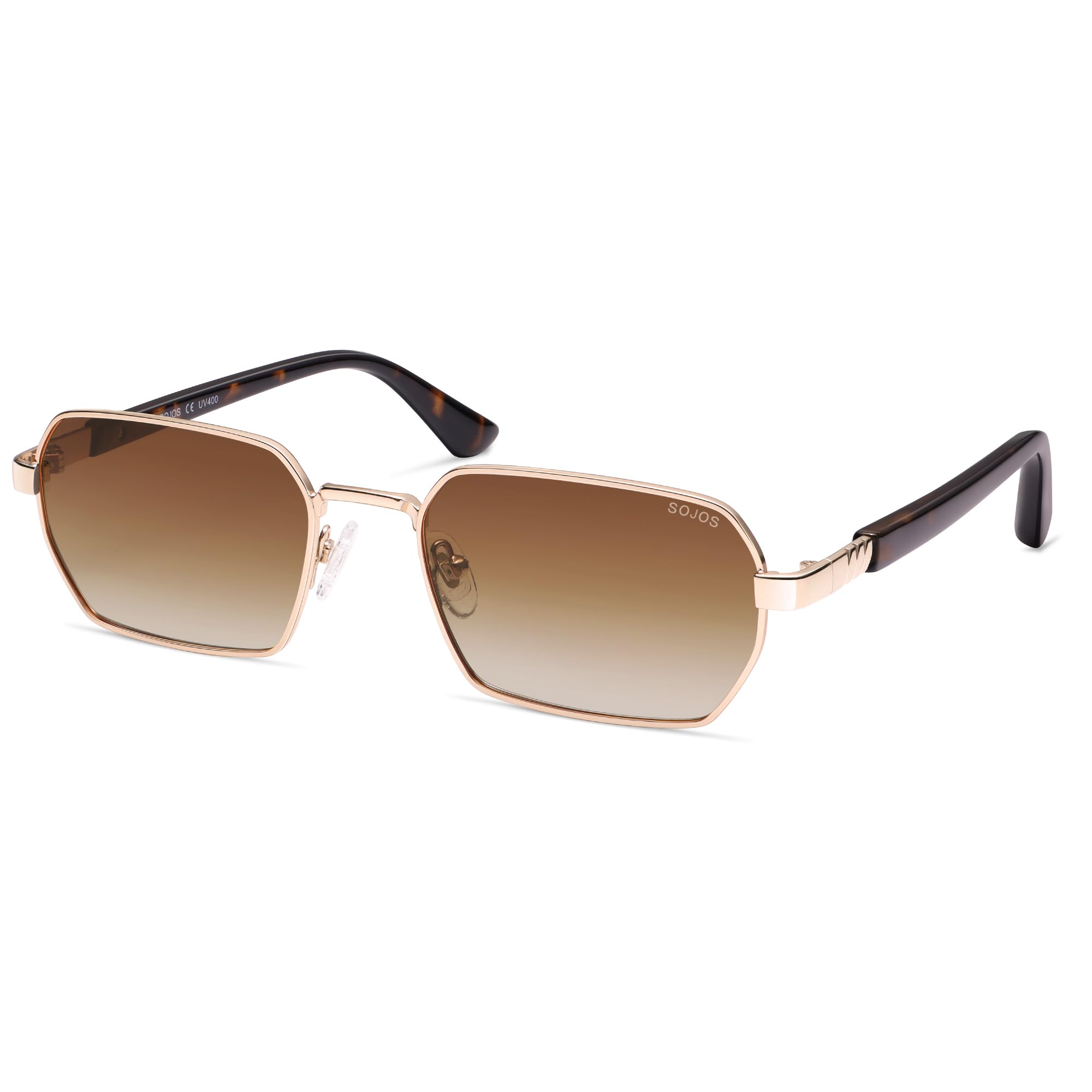 SOJOS Retro Rectangle Polarized 90s Sunglasses Women Men SJ1270