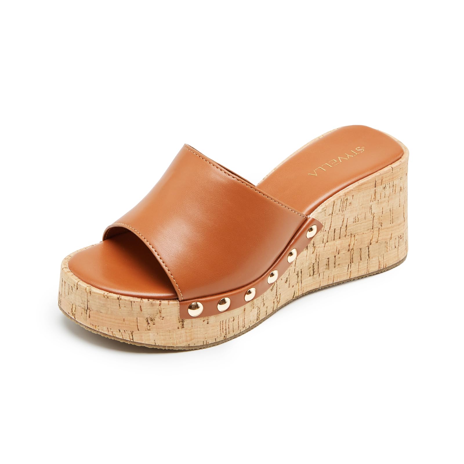 Women's Platform Wedge Sandals, Slip On Open Toe Slides