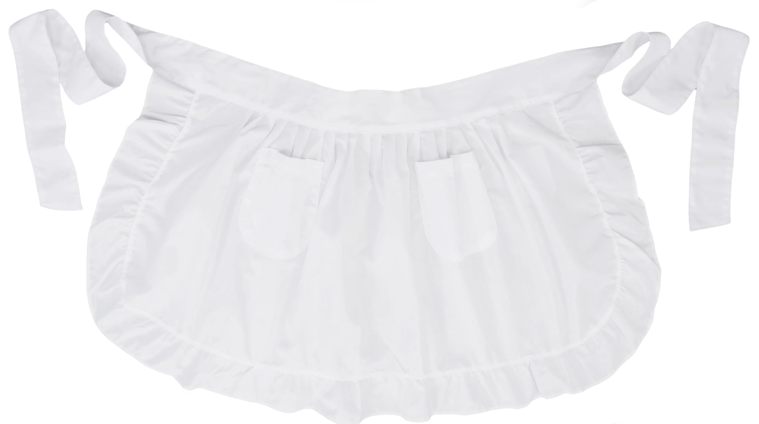 LilMents Retro Ruffles Half Waist Maid Apron with Pockets | Vintage Frills Style